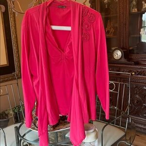 2Piece Elliot Lauren bright Pink PIMA COTTON TOP!! 🌹💞